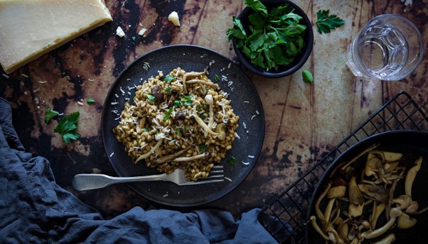 Wild Mushroom Barley Risotto Recipe By Monika Coghlan