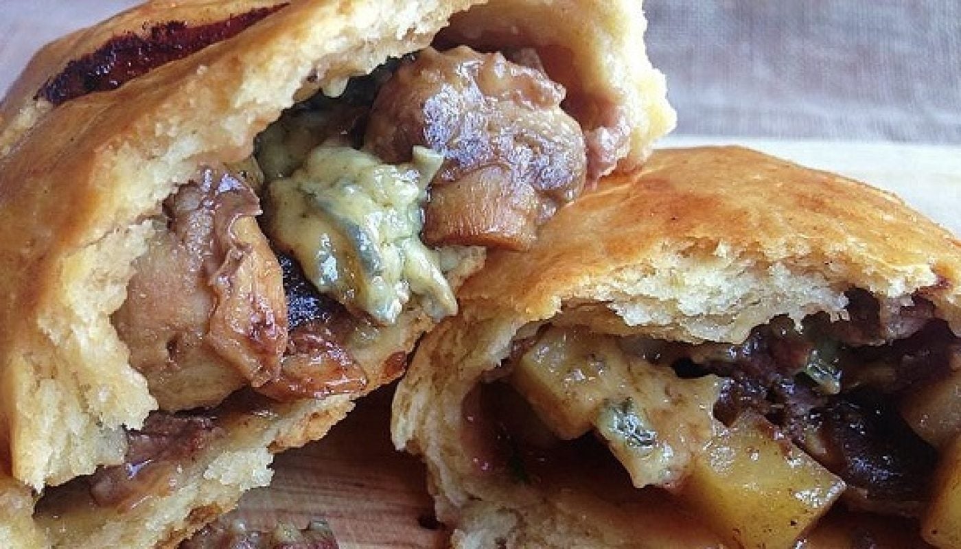 Beef & Cashel Blue Pasties Recipe with Mushrooms and Onion Marmalade