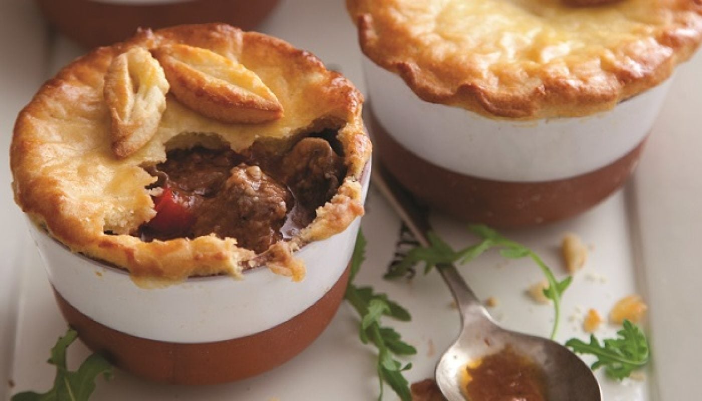 Beef and Stout Pies with Potato Pastry Topping Recipe by Catherine Fulvio