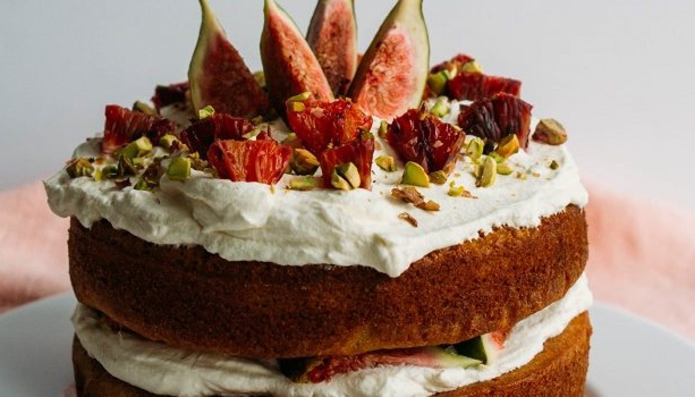 Blood orange spelt sponge cake