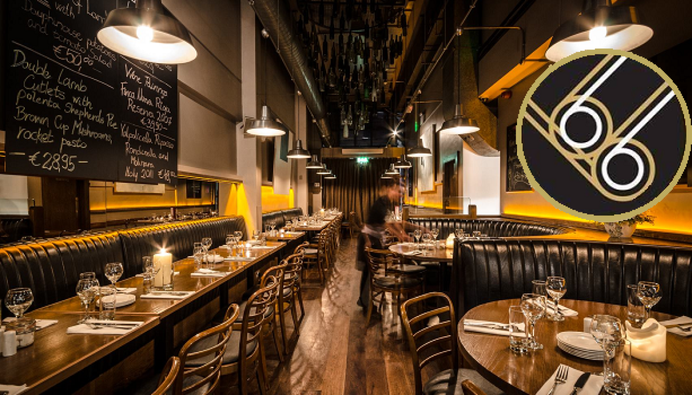 Brasserie Sixty6 – 3 course meal for 2 people with a bottle of wine and 2 cocktails for €60