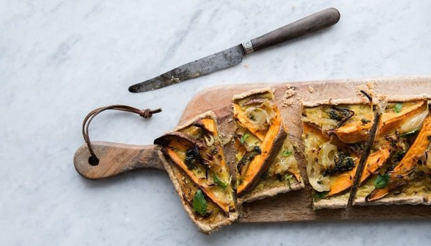 Caramelised Onion, Sweet Potato and Rye Tart Recipe by Jordan Bourke