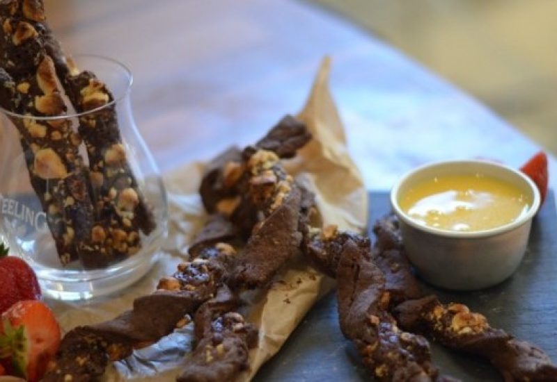 Carmel Hall Chocolate Straws with Dip