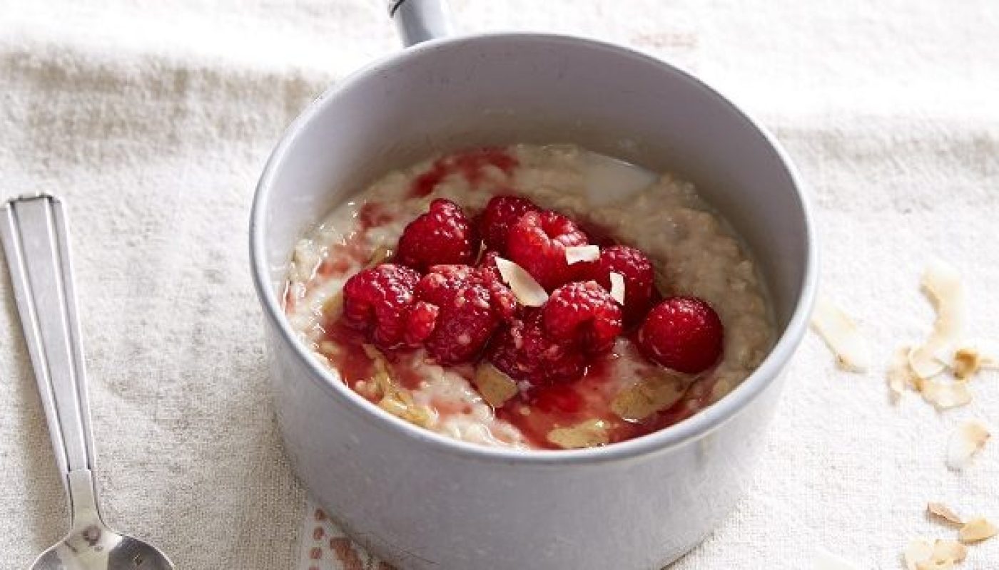 Raspberry and Coconut Oat Porridge Recipe The FODMAP Friendly Kitchen Cookbook