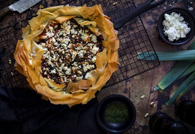 Rainbow Chard & Leek Filo Tart Recipe By Monika Coghlan