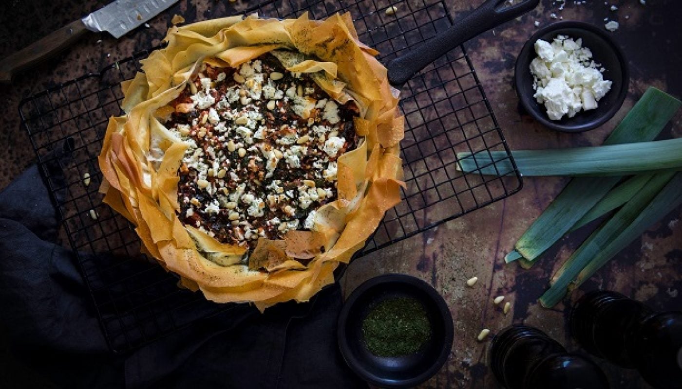 Rainbow Chard & Leek Filo Tart Recipe By Monika Coghlan