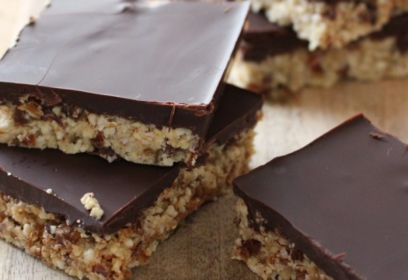 Chocolate Covered Paleo Flapjack Recipe by The Wonky Spatula