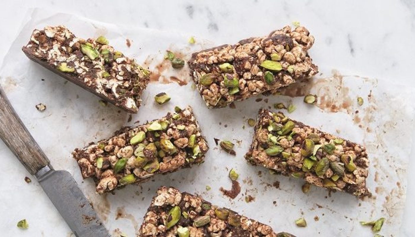 Chocolate and Fig Popcorn Bars Recipe from Eat Smart
