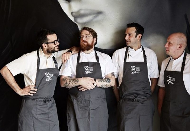 Christian Puglisi, JP McMahon, Matt Orlando, Sasu Laukkonen. Pictured at the launch of Food On Edge 2016 held in Amass Restaurant, Copenhagen April 25th 2016.