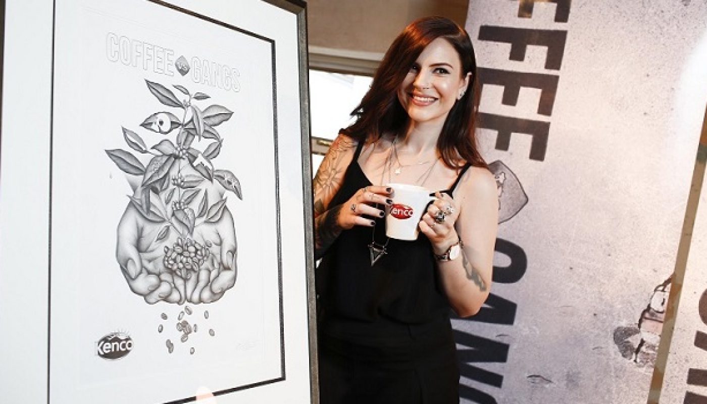 Tattoo Artist Cally-Jo Portrayed Hope at Kenco's Coffee Vs. Gangs Campaing Launch