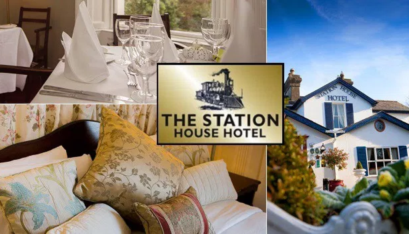 Enjoy a 2 night stay for 2 people with a 3 course evening meal, a carafe of wine, breakfast and late checkout at The Station House Hotel in Meath for €129
