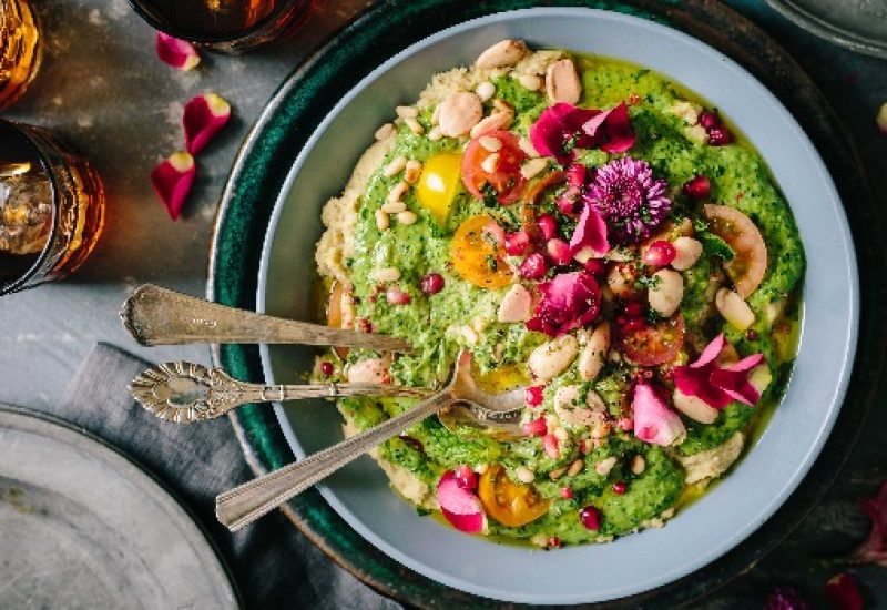 Roasted Almonds Spinach & Fava Beans Hummus Recipe By My Nutrition Ireland