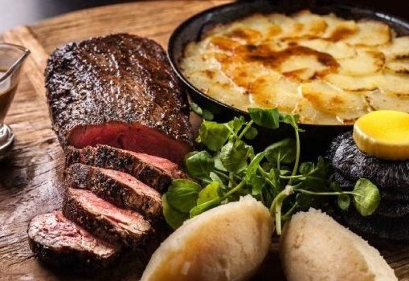 Fillet of Beef with Garlic Potatoes and Crushed Celeriac