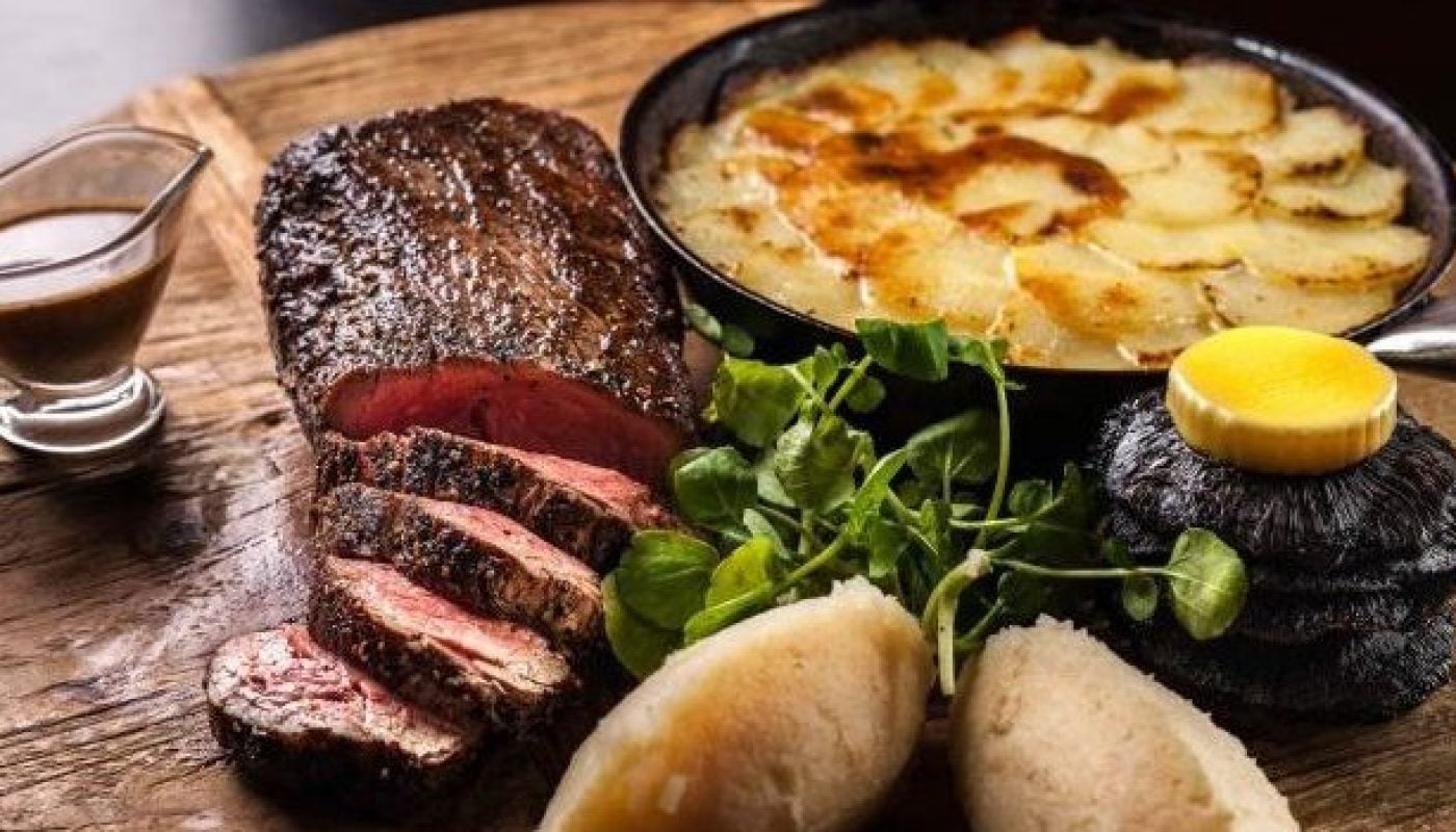 Fillet of Beef with Garlic Potatoes and Crushed Celeriac