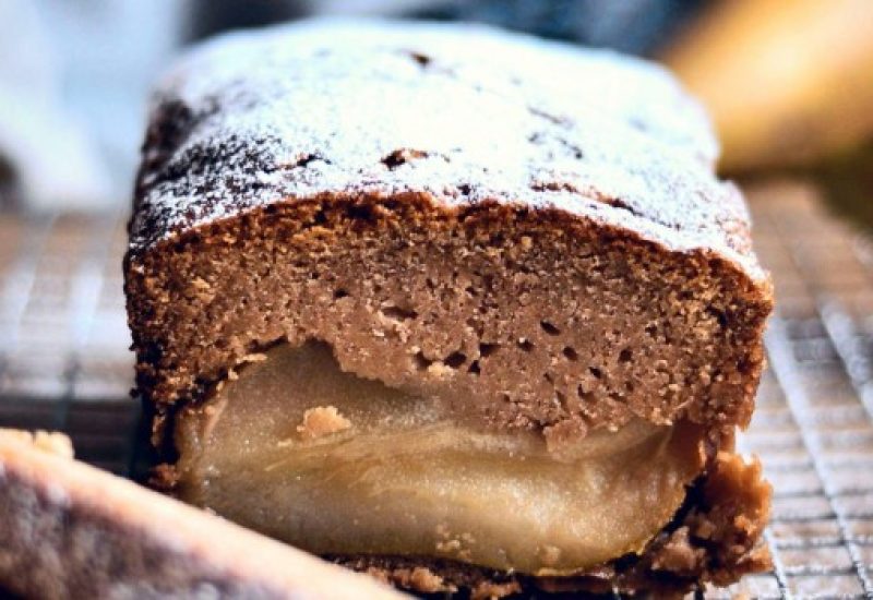 Poached Pear and Ginger Loaf Cake Recipe by The Flour Artist
