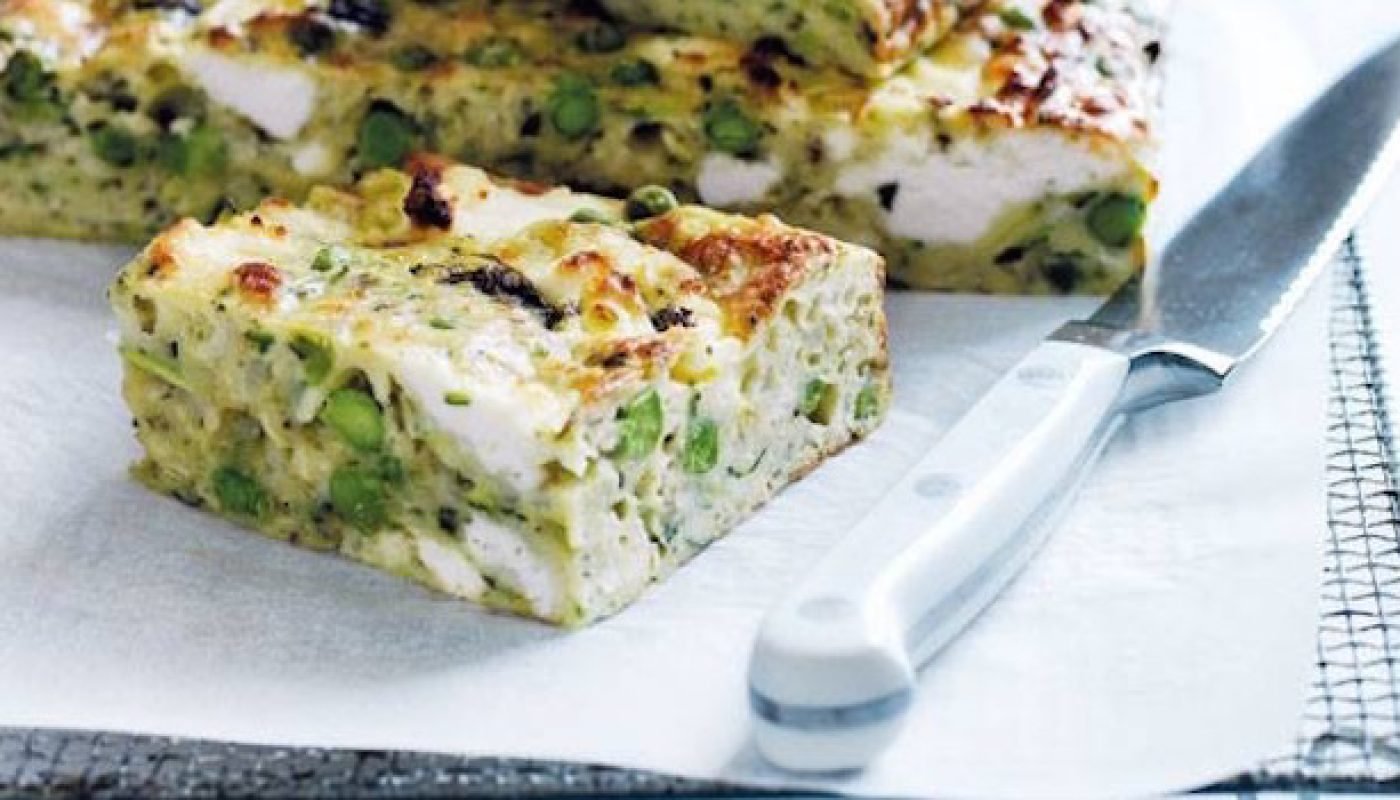 Pea, Fresh Herb and Feta Frittata Recipe by Edel Byrne