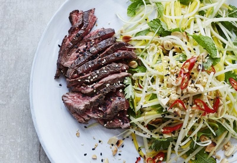 Green Papaya, Mango and Rare Beef recipe