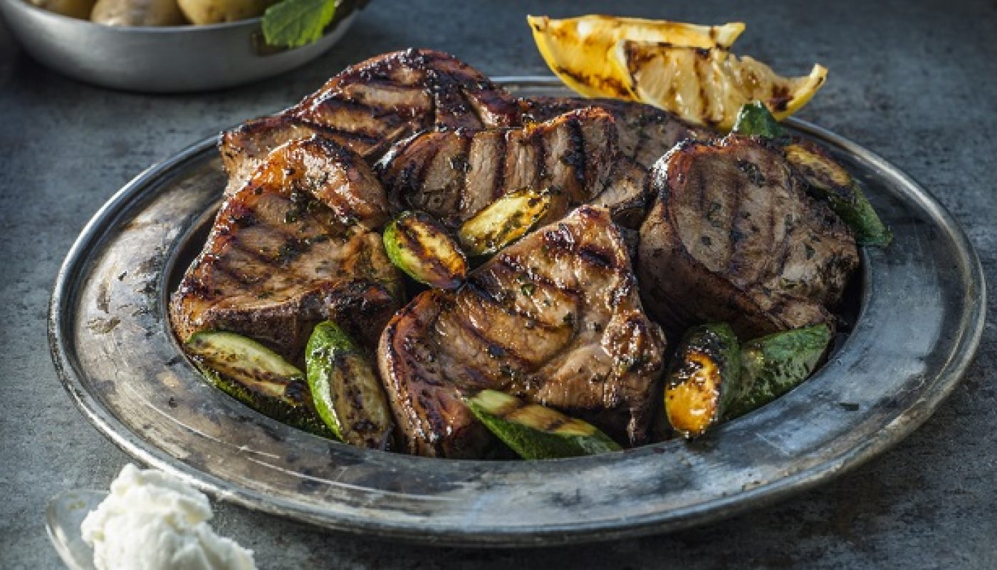 Griddled Connemara Hill Lamb Chops Recipe with Courgette and Lemon