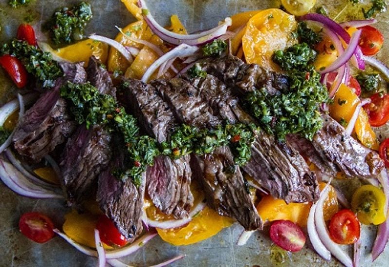 Grilled Skirt Steak with Chimichurri Recipe from Pure Delicious Cookbook