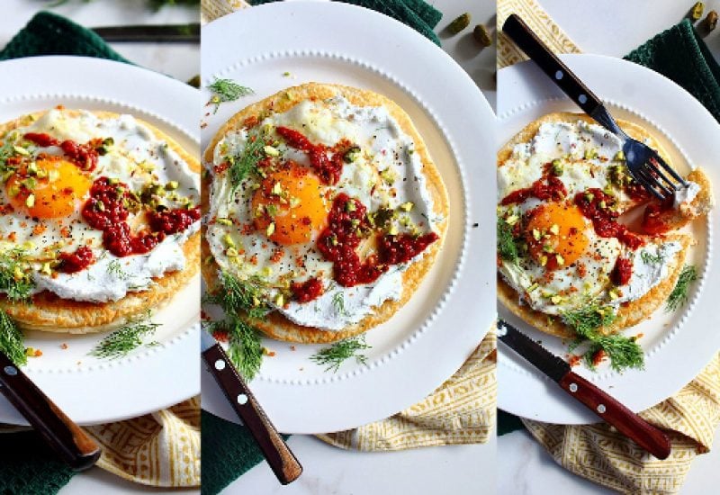Turkish Fried Egg Flatbread Recipe by Peachy Palate