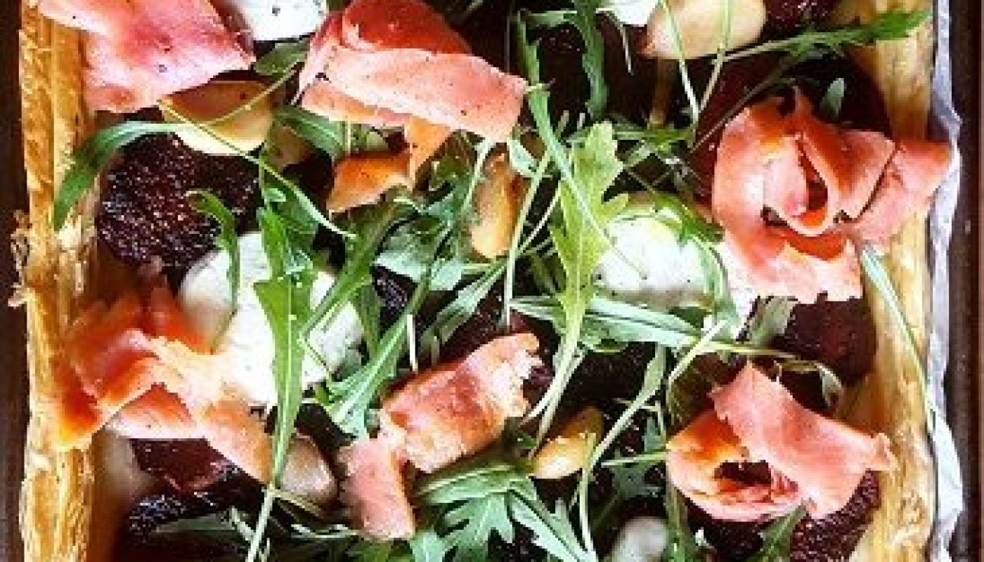 Spiced Beetroot, Goat Cheese and Smoked Trout Tart Recipe by Katia Valadeau