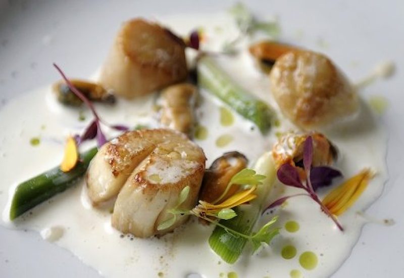 JP McMahon- Scallops, mussels, buttermilk, leek_Aniar Restaurant