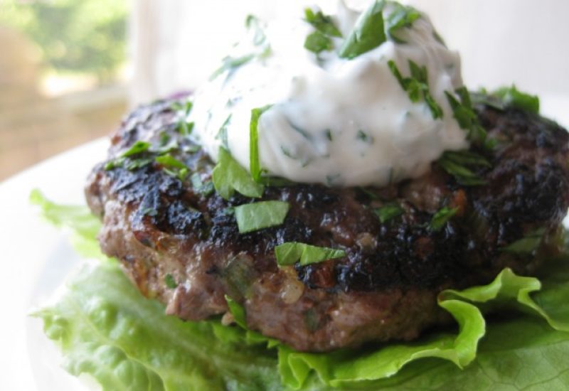 Lamb Burger Mint Sauce