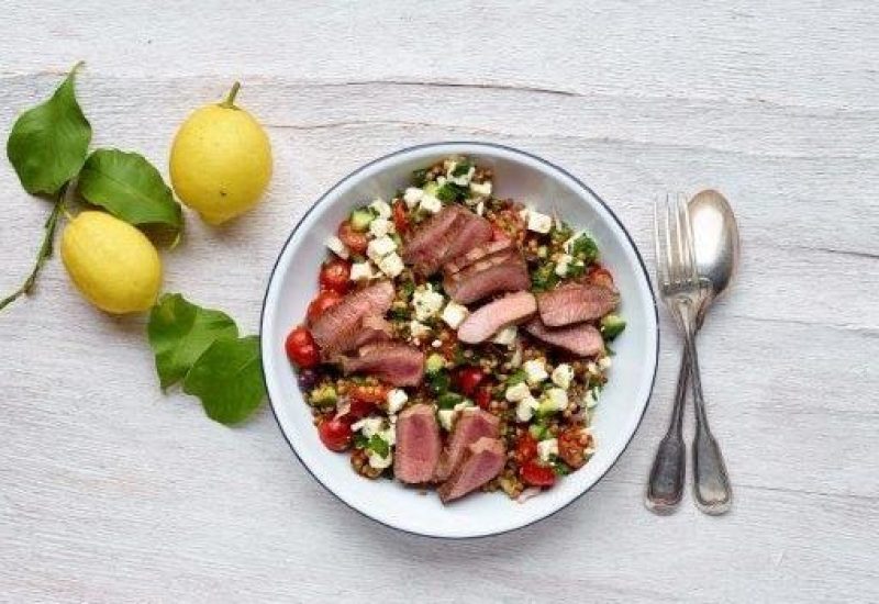 Lamb Greek Salad with Lentils and Lamb 2 (1)