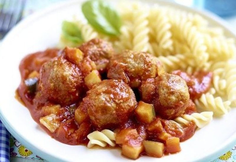 Lamb Meatballs in Tomato Sauce - Portrait