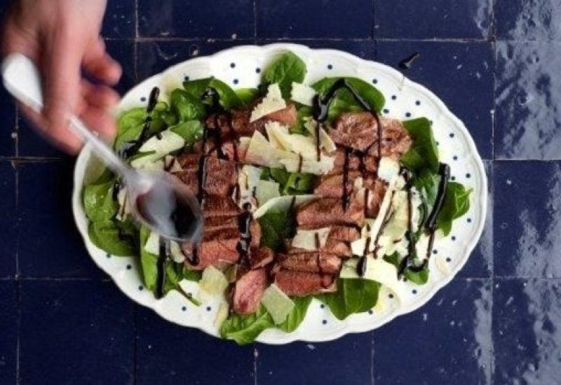Lamb Tagliata with Spinach finished