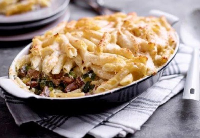 Lamb and Penne Gratin with Courgettes and Two Cheeses Recipe by Chef Mark Moriarty