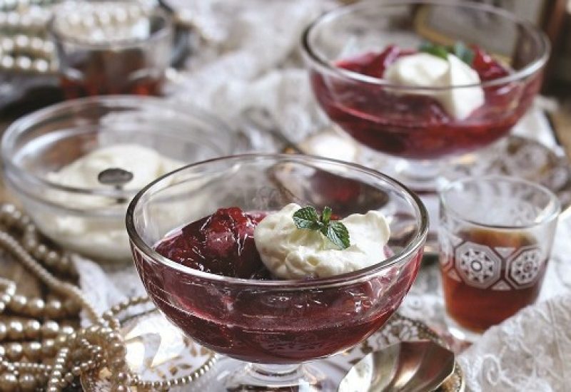 Marsala Plums Recipe with Whipped Cream by Eileen Dunne-Crescenzi