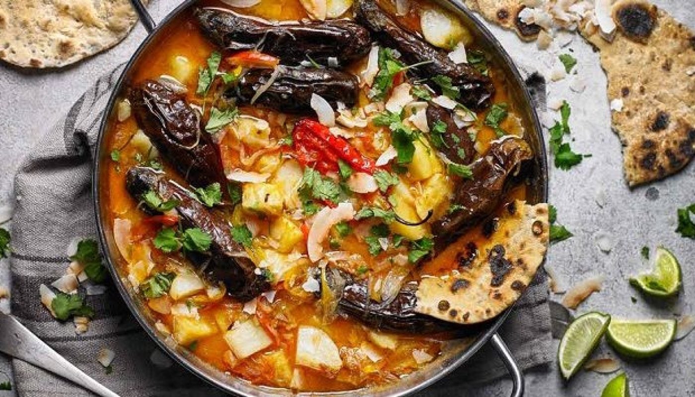 Man-Up Caribbean Veg Curry Recipe with Fresh Roti from Nick Knowles
