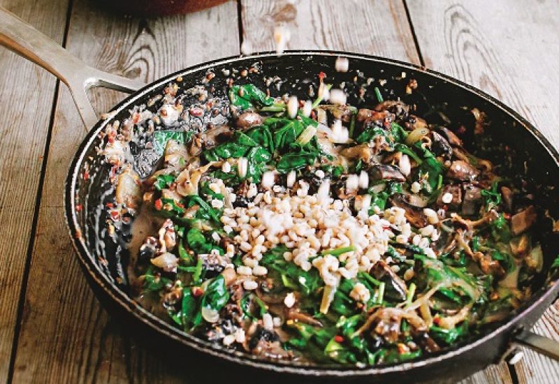 Mushroom and Spinach Spelteree Recipe