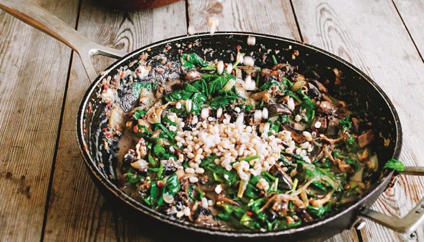 Mushroom and Spinach Spelteree Recipe by Hugh FearnleyWhittingstall