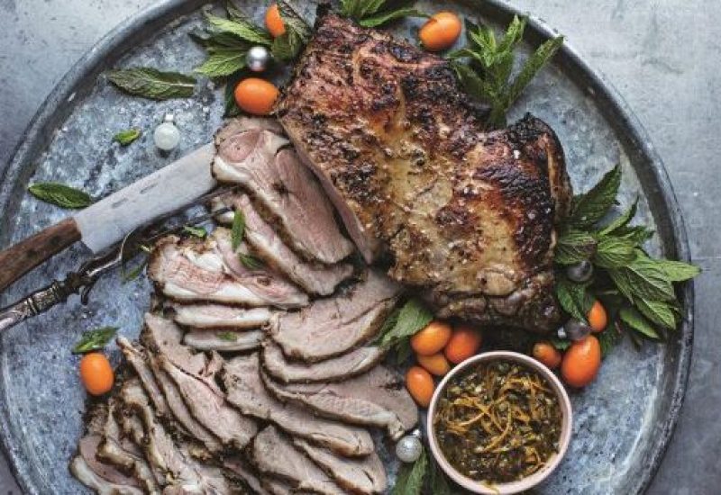 NEVEN AROMATIC CRUSTED BUTTERFLIED LAMB WITH GARLIC & ORANGE SALSA