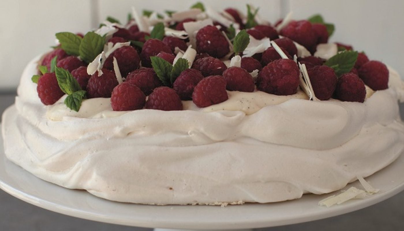 Raspberry and White Chocolate Pavlova Recipe by Neven Maguire World Chocolate Day 2022
