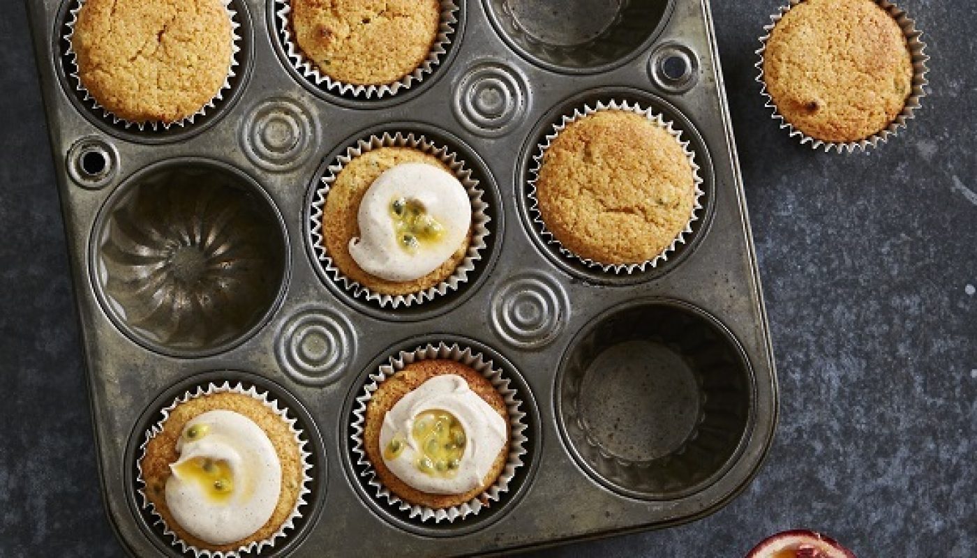 Passionfruit Cupcakes with Whipped Coconut Cream Icing Recipe from The Low FODMAP Kitchen Cookbook