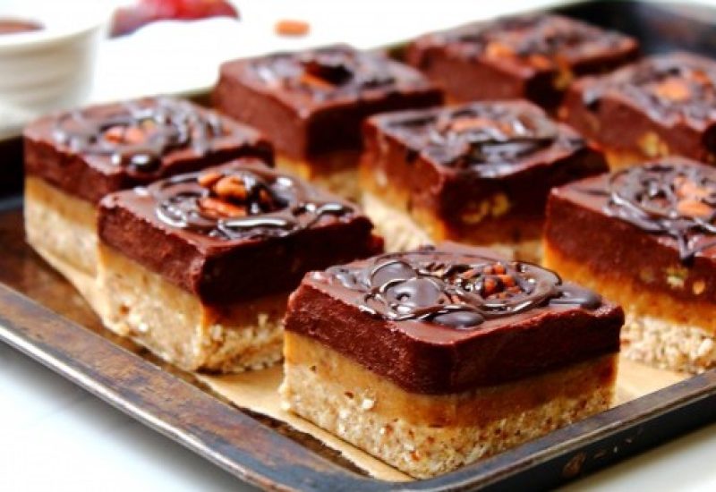 Peachy Palate Chocolate caramel pecan squares