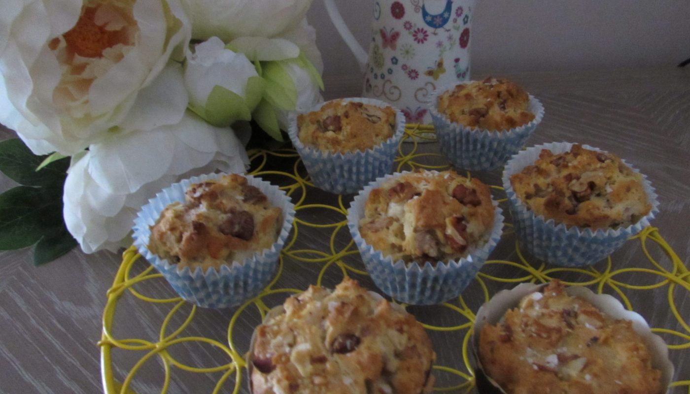 Pear, Walnut & Goats Cheese Muffins