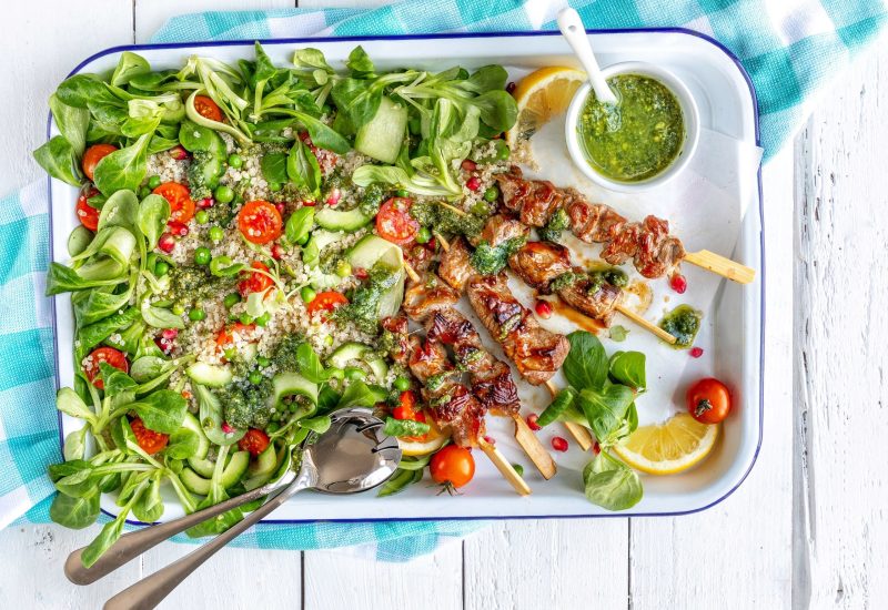 Pestle + Mortar Sauces Green Pesto Lamb Skewers