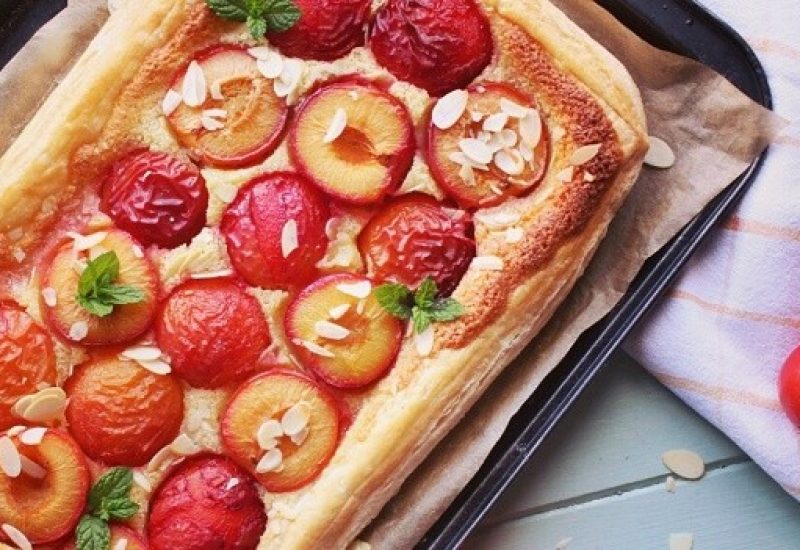 Plum & almond tart