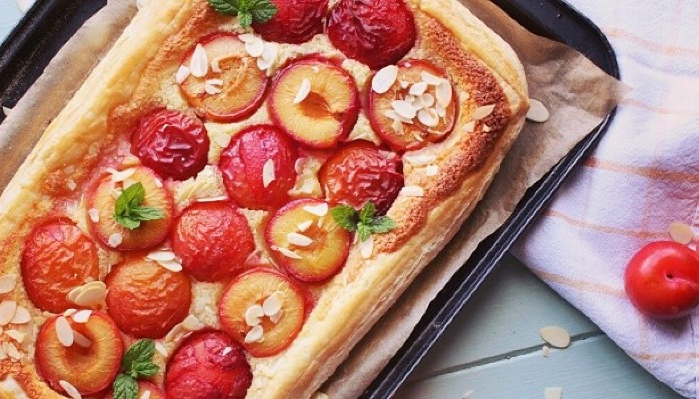 Plum & almond tart