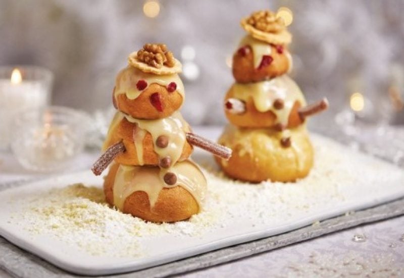 Aldi Profiterole Snowmen Towers