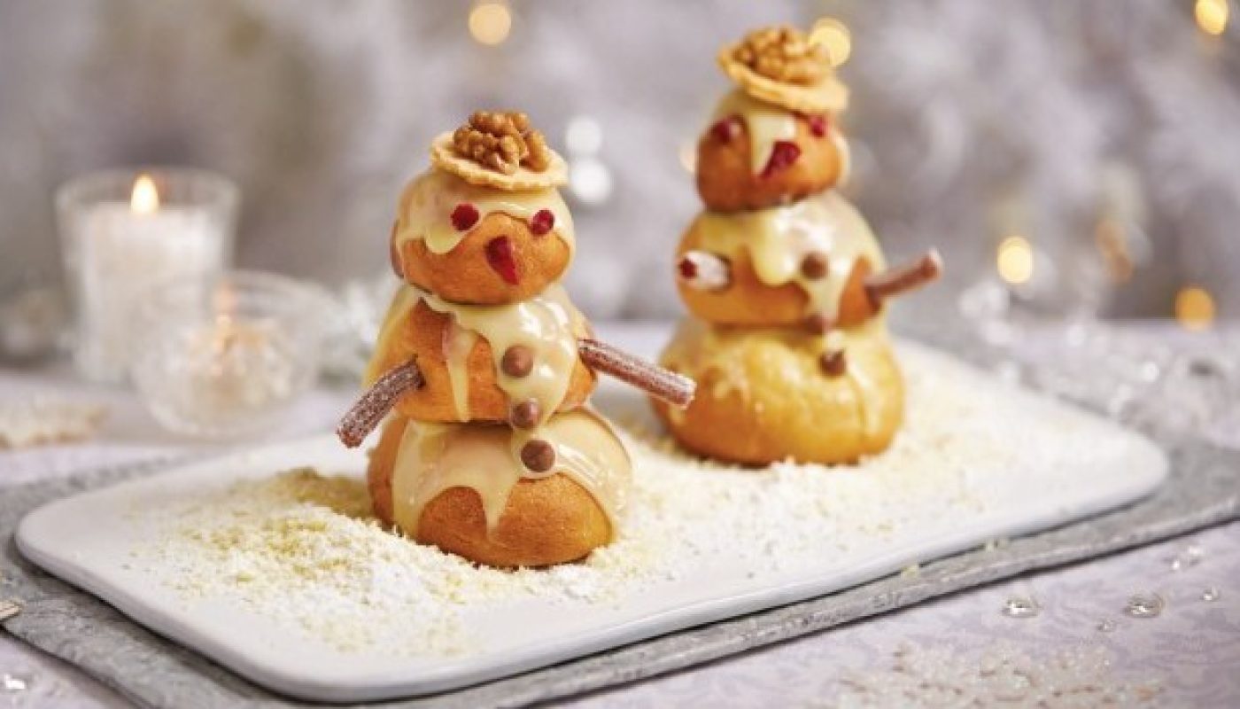 Aldi Profiterole Snowmen Towers
