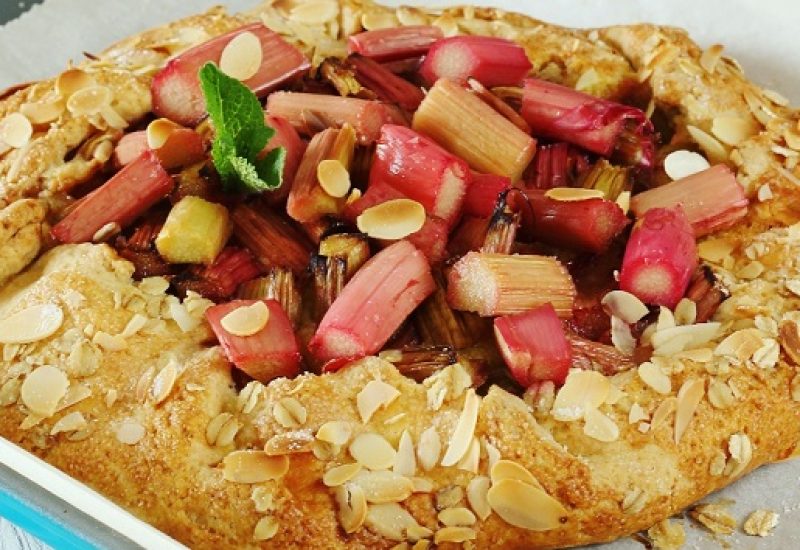 Rhubarb galette recipe with ginger frangipan