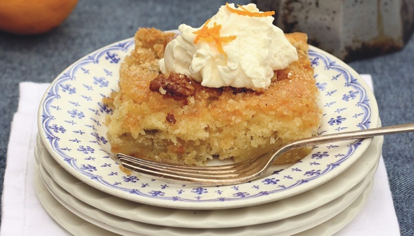 Rhubarb & orange coffee cake