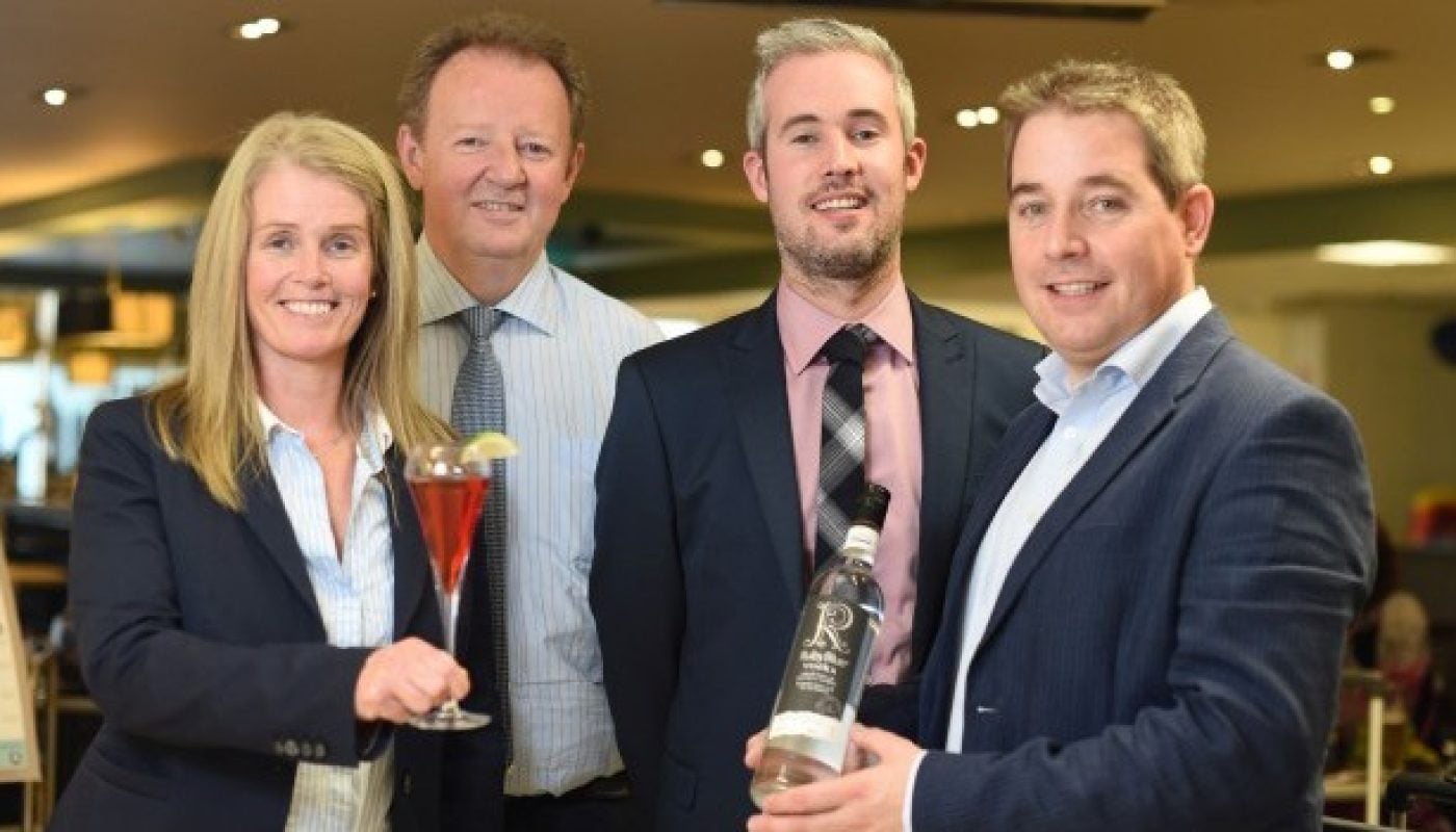Margaret Allen, Procurement Manager, Mount Charles Group, Graham Keddie, managing director of Belfast International Airport, Christopher Telford, general manager, Fed & Watered, and Stuart Hughes, managing director of Hughes Craft Distillery, Lisburn,