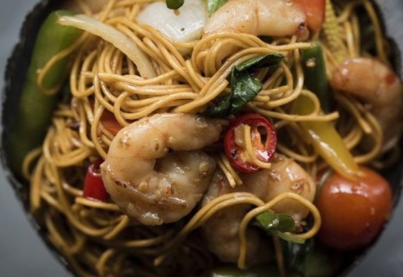 Saba Spicy Egg Noodles with Prawns