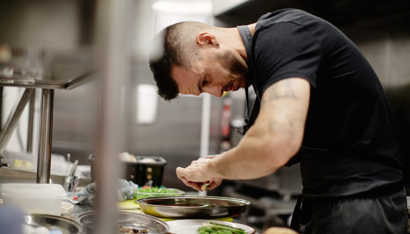 Sam Moore at work in Glas
